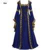 Medieval Retro Hooded Dress with Square Neck and Flared Sleeves