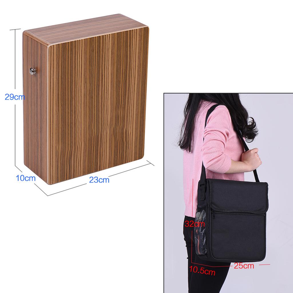 GECKO C 68Z Portable Traveling Cajon Box Drum Hand Drum Wood Percussion Instrument with Strap Carrying Bag