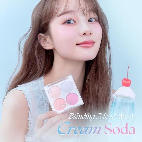 Official Daisyk Blending Mood Cheek Blending Mood Cheek/Blusher Palette/4-Color Blusher/Warm Tones/Cool Tones/Cheek Palette (11 Cream Soda)