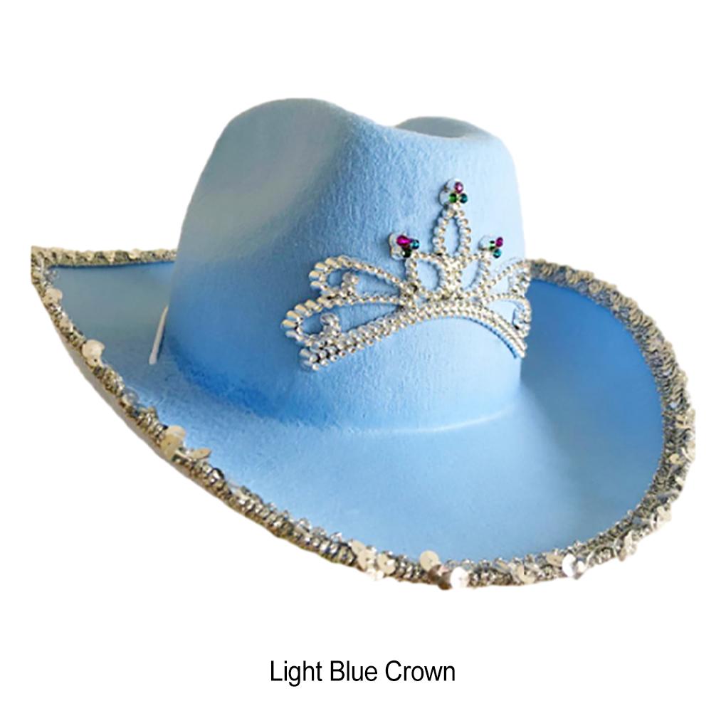 WUUISDNX Premium Cowboy Hat Fashionable Wide Applicable Occasions Bright Cowgirl Style AcrylicFibers Cowboy Hat For Adult, Pink Colorful