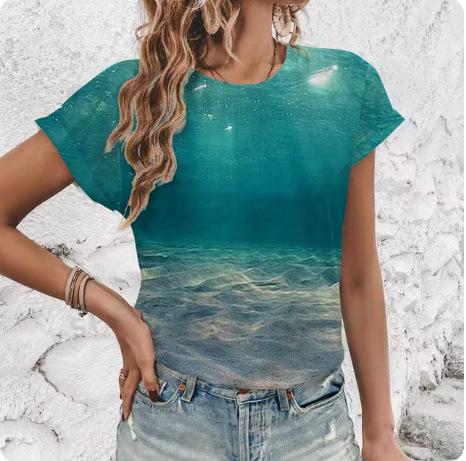 New Fashion Trend Crew Neck T-shirt 2024 Summer Casual Sports Comfortable Short-sleeved Top High Quality Simple Women