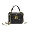 Structured Box Bag With Chain Strap Small Crossbody Handbag Women Street Style Daily Use