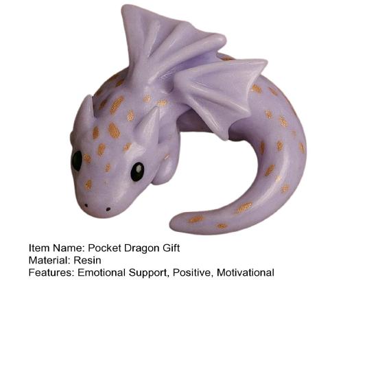 Emotional Support Dragon Handmade Mini Pocket Dragon Sculpture for Anxiety Relief Cute Dragons Inspirational Gift for Birthday Halloween Xmas