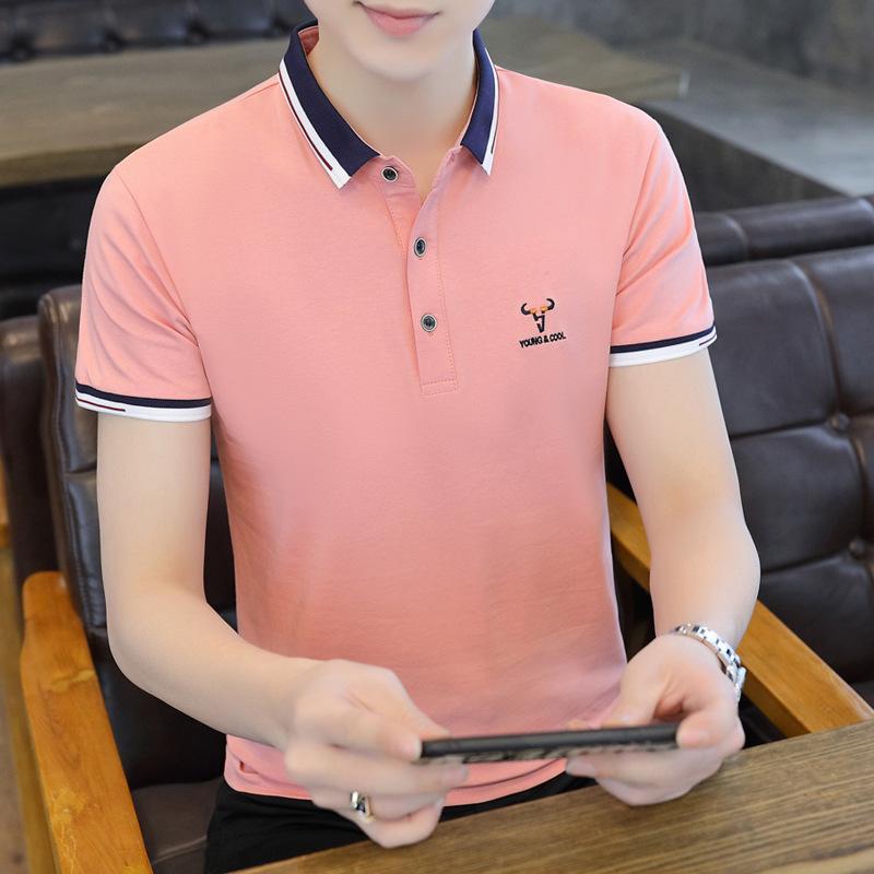 Men 'S Lapel Polo Shirt Men 'S Short Sleeve T -Shirt Loose Casual Half Sleeve T -Shirt
