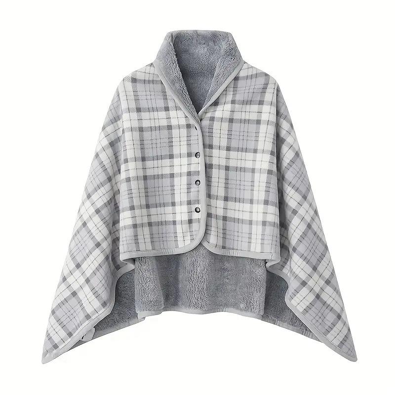 2026 New Warm Shawl, Cold-Proof Cover Blanket, Thickened Plaid Postpartum Cover Blanket, Nap Blanket, Multi-Functional Blanket