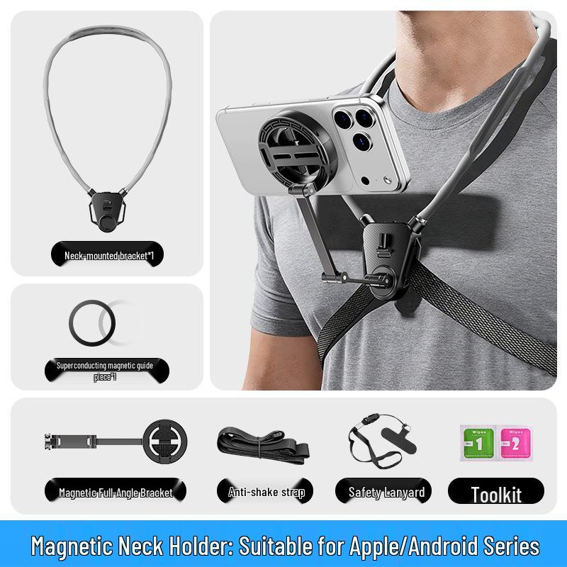 Magnetic Anti-Shake Phone Lanyard Chest Mount for First-Person Vlogging