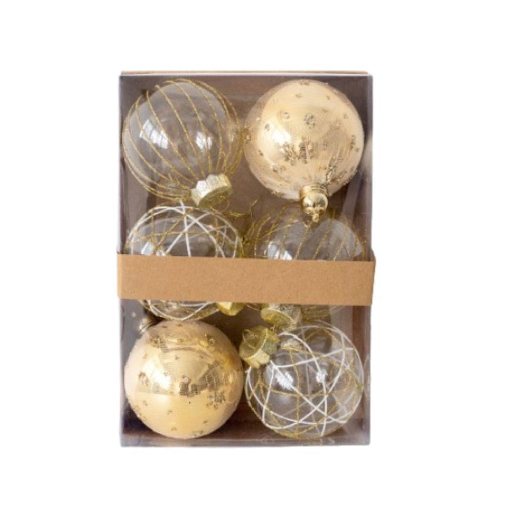 6pcs PET Painted Christmas Balls 8cm Merry Christmas Tree Decor  Party Favors
