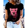 3D geprint dames T-shirt met korte mouwen, plus-size dameskleding, modieus en veelzijdig, casual, dagelijkse kleding