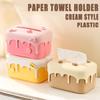 Cream Style Paper Towel Holder Plastic Napkin Storage Case Nordic Paper Towel Dispenser  Household