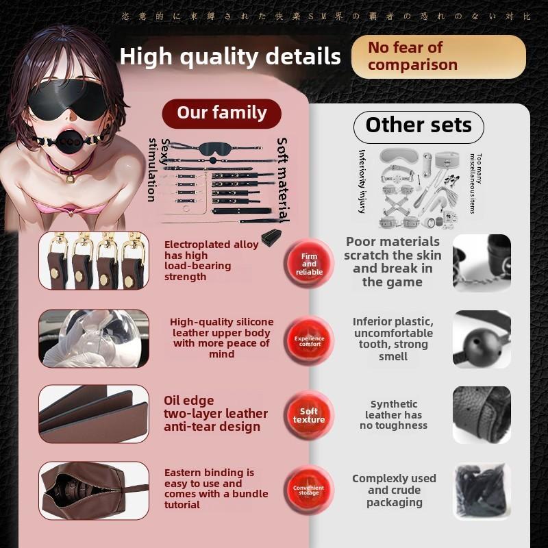 Enhance Intimacy with BDSM Bondage Restraint Toy Set for Couples, Includes Handcuffs and Other Props for Sensual Play In Bed