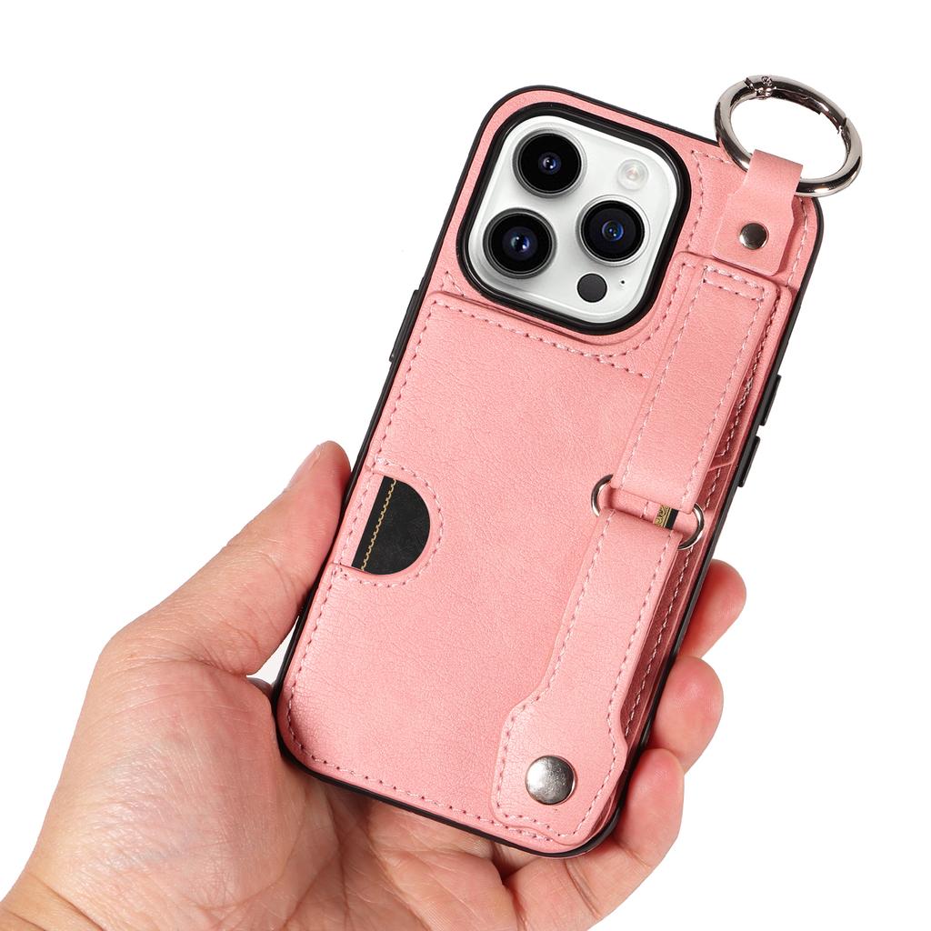 Wristband Ring Holder Cards Solt Wallet Leather Case For iPhone 15 Pro Max 14 Plus 13 12 11 XS SE2022 Pocket Bag Kickstand Cover