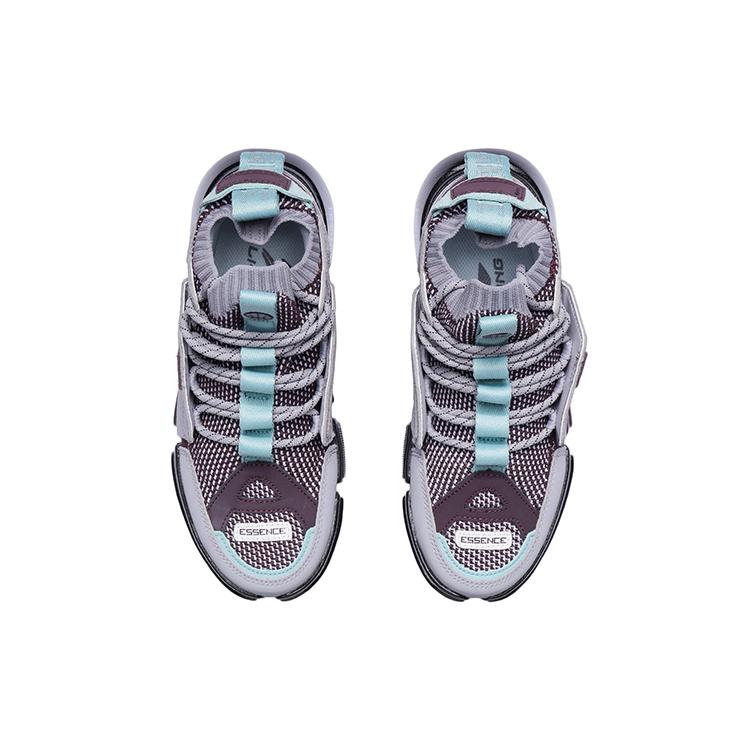 Li Ning Essence 2 ACE Vintage Basketball Shoes Women's Mid top Muddy Gray Purple AGBN062-16
