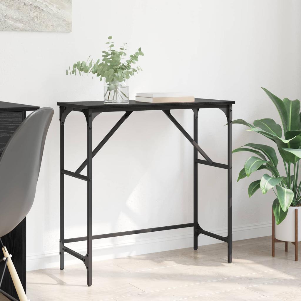 Console Table Black Oak Effect 75 x 32 x 75 cm