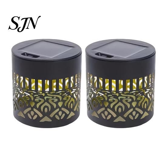 Ambient Solar Wall Sconce Light, 7 Color Changing Metal Fence Lamp with Backyard Lighting Projection, Outdoor Waterproof Garden Light for Yard