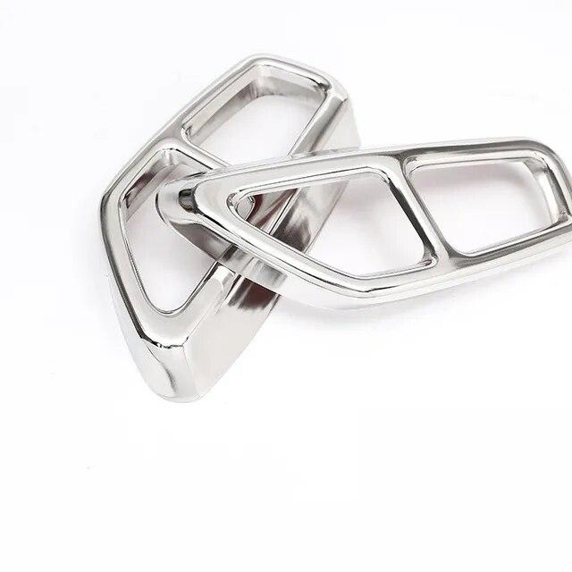 2PCS Stainless Steel Exhause Air Filter 2 To 4 Cover Car Accessories Sticker for BMW G30 G32 G31 630i 640i 530i GT 2017 2018