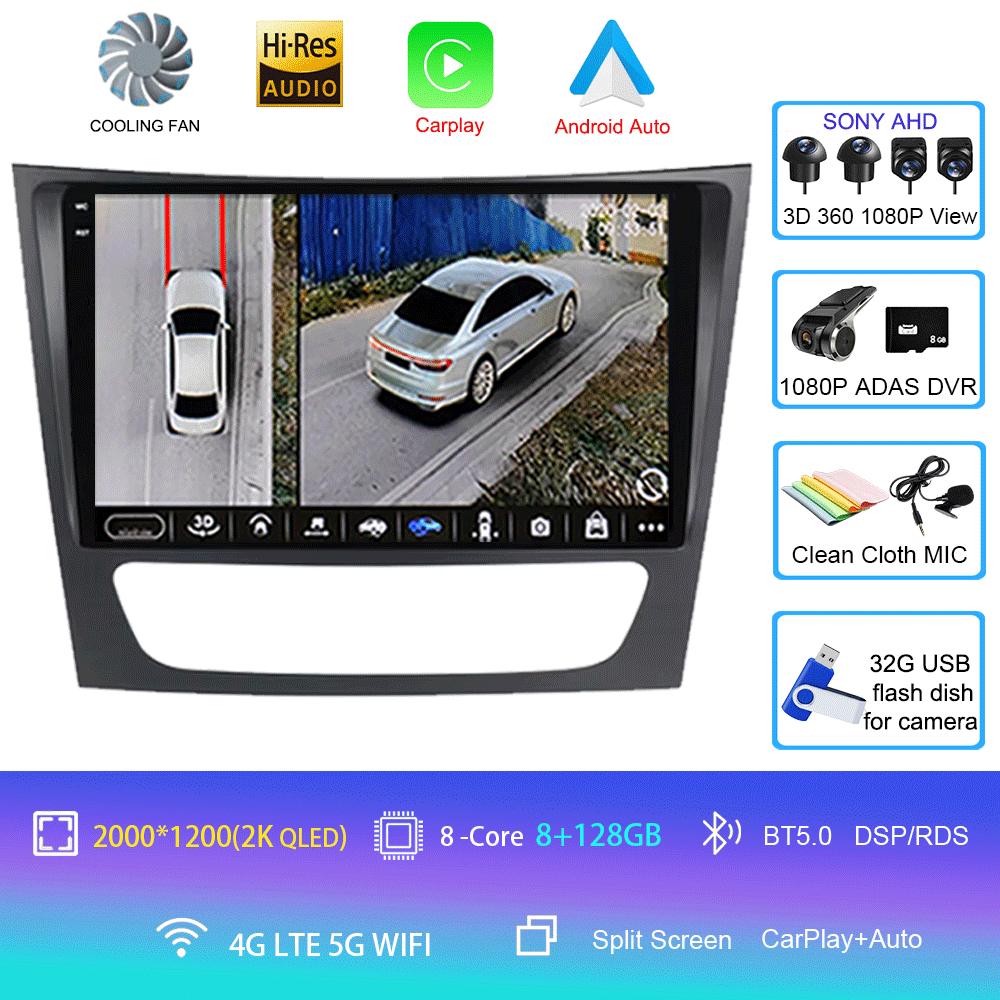 Pentru Mercedes-Benz E-class W211/CLS-class 2005-2008 2din Radio Auto Android 14 Player Multimedia Auto GPS WIFI Carplay DSP Monitor