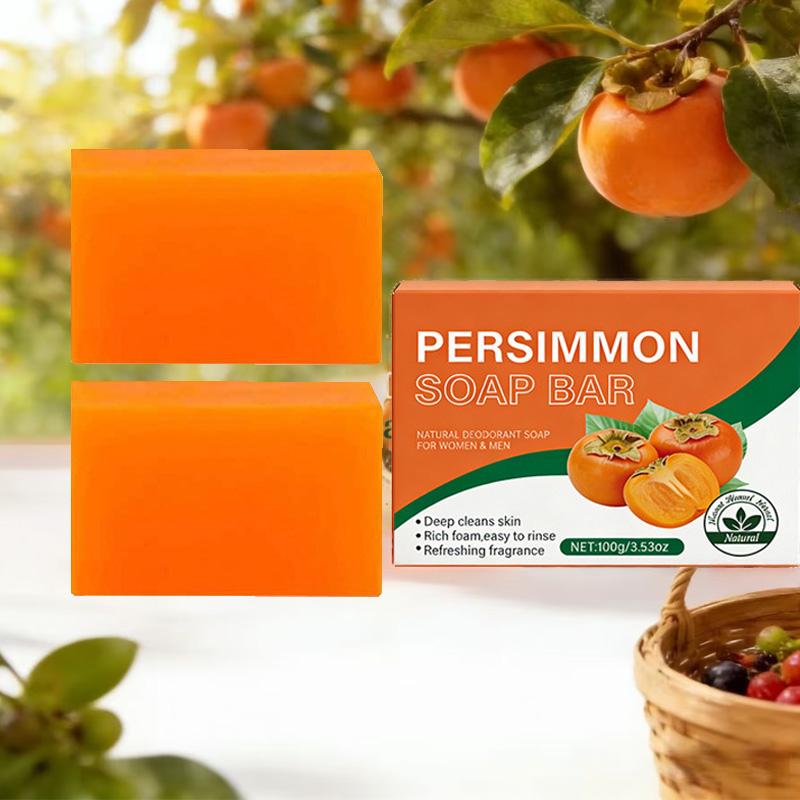 Persimmon Natural Deodorant Soap Bar 100g – Controls Odor, Coconut & Olive Oil, For Face & Body