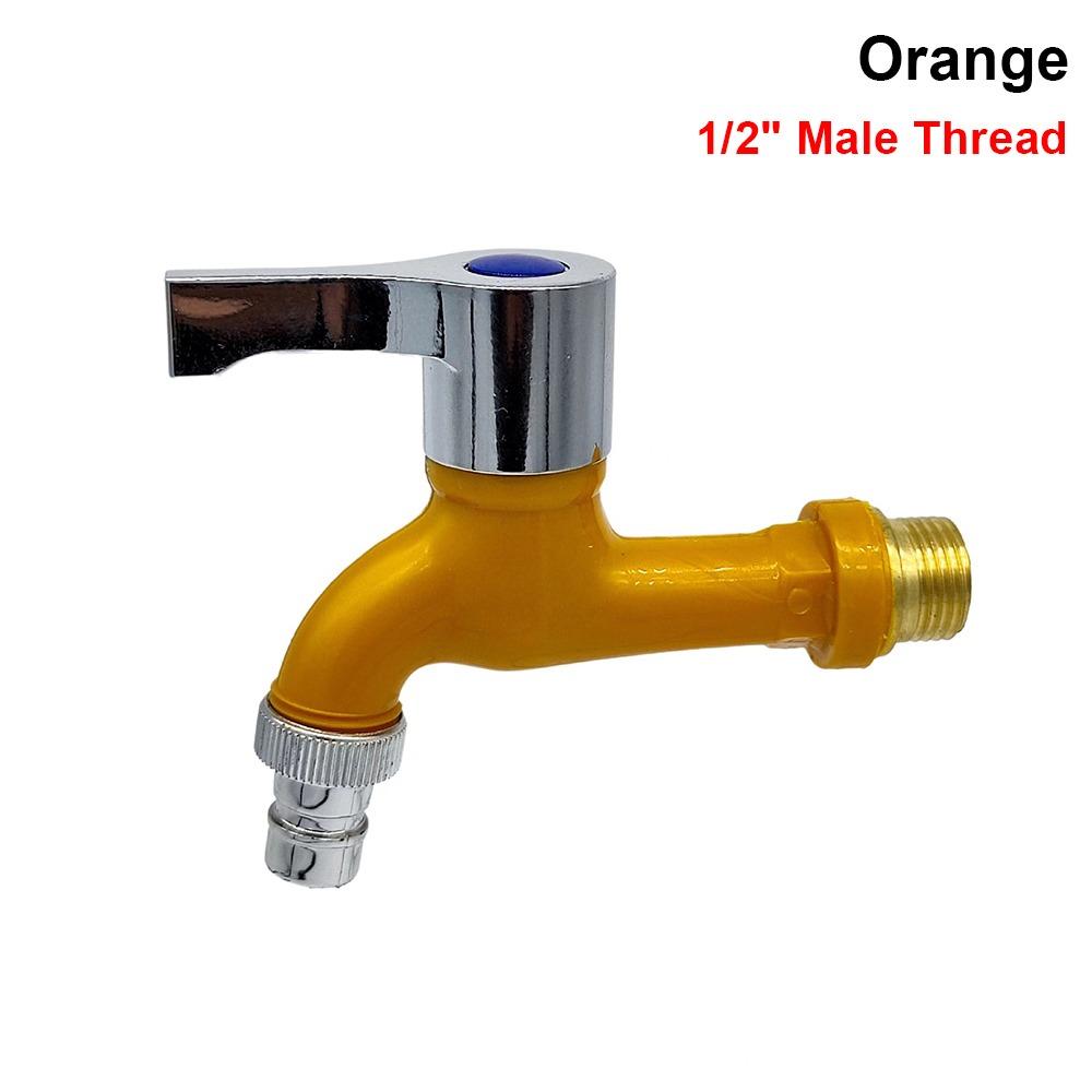 

1 шт. 1/2 Зовнішній пластиковий кран Настінний Швидкоз єднувач для водяного шланга Сад Балкон orange