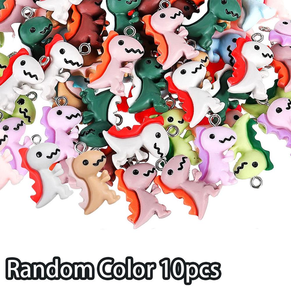 5/10/20pcs Random Mixed Fun Creative Dinosaur Pendant Pendant Resin Bracelet Necklace Earrings Keychain