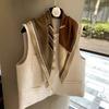 70x70cm Cotton Square Scarf Women Lightweight Neck Wrap Versatile Fashion Accessory In Olive Coffee