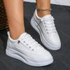 Comemore Spring and Autumn New White Sneakers Casual Thick Bottom Heightening Shoes for Women Lace Up Flat Board Tennis Shoes