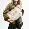 COACH City 33 Sketch Printed Brand Logo Cowhide Tote Bag Shopping Bag Shoulder Bag Large Women's Chalk White