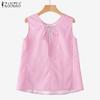 ZANZEA Women Casual Round Neck Summer Sleeveless Stripe Tank Tops