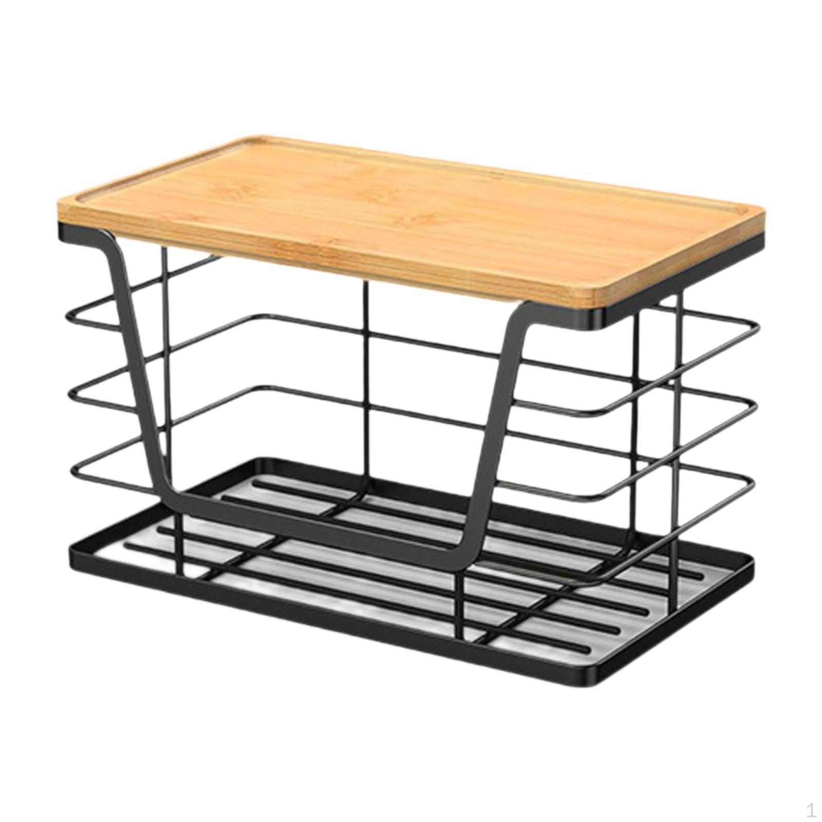 

Диспенсер для рулона мусорных пакетов, настенный держатель, многофункциональная полка для хранения с бамбуковой столешницей, мусор S