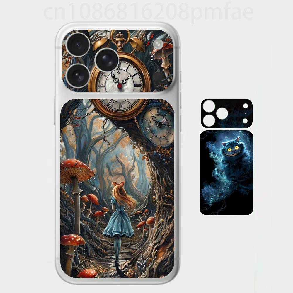 

A-Alice In W-Wonderland 3D Full Body Skin Decal for iPhone 17/Pro/Pro Max Color Rear Protective Sticker iPhone17pro