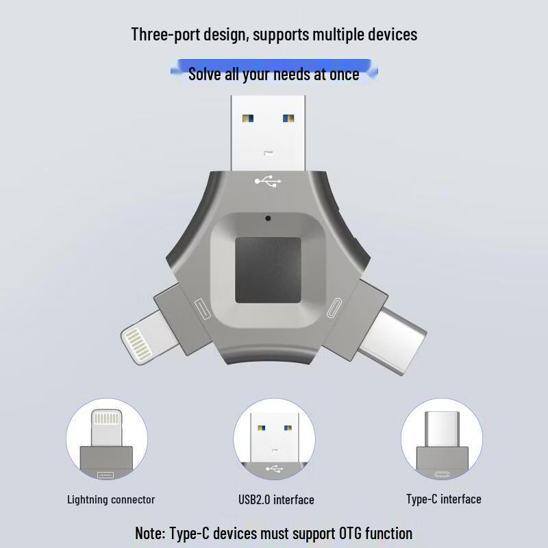 OLOEY 3-in-1 Fingerprint Encrypted USB Drive