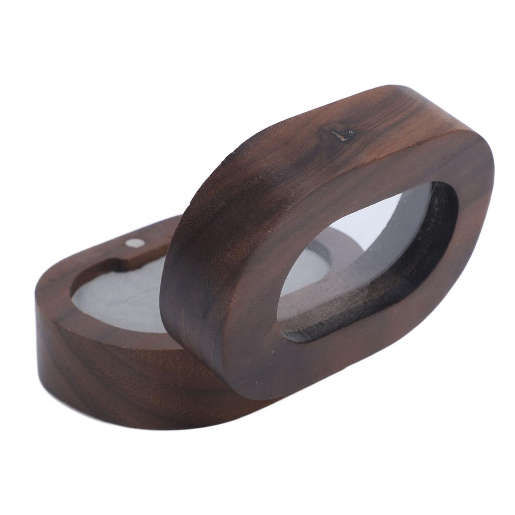 Trälåda för ringar Retrostil Kompakt Bärbar Magnetisk Stängning Ringhållarlåda för Daglig Användning Bröllop