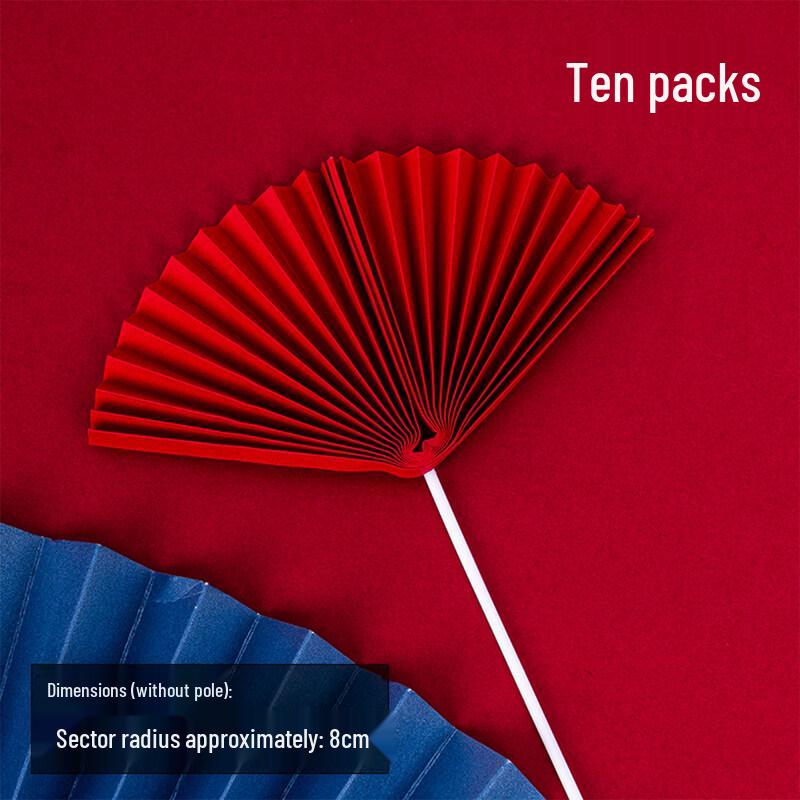 Longevity Celebration Golden Folding Fan Cake Topper