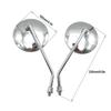10MM Universal Motorcycle 10mm Chrome Side Rear View Round Mirrors View Rearview Mirror Round