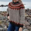 Damen Rundhals Colorblocking Locker geschnittener Mode-Pullover Strickoberteil Luxuriöses Relaxed-Fit Schlankmachendes und Vielseitiges Oberteil