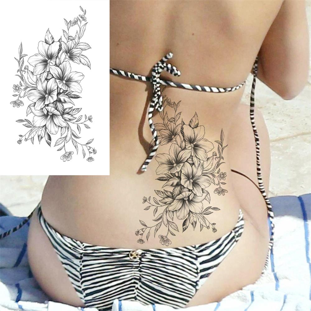 Realistische Nep Pioenroos Tijdelijke Tatoeages Voor Vrouwen Meisje Zwarte Roos Olifant Bloemen Tatoeage Sticker Tijger Anemoon Tatoeages Halfmouw