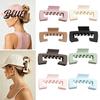 Pince à Cheveux Transparente Élargie pour Femmes Dents de Pince Ressort Épaisses Support Clip Croc Shark pour Casquette de Baseball Conception Creuse Casquettes Arrière Tête Multicolore
