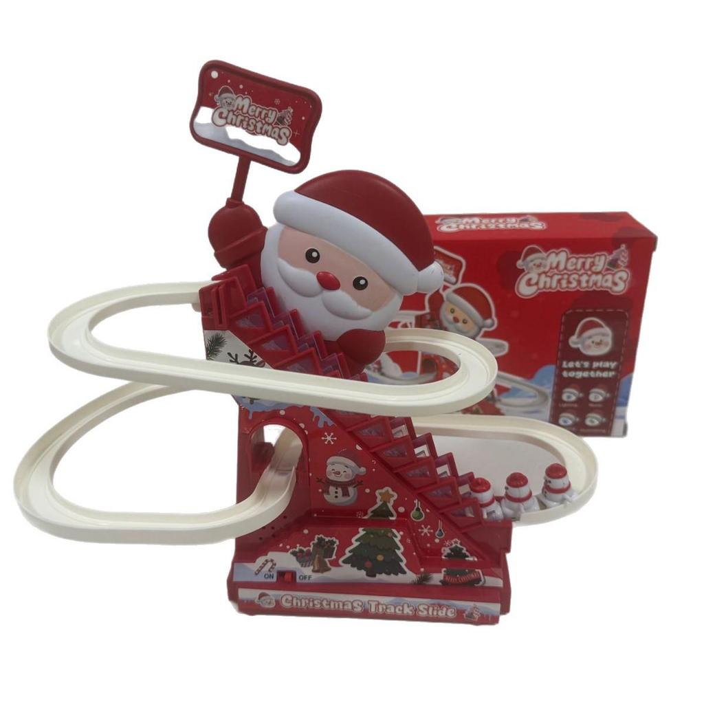 Işıklı ve Müzikli Kendin Yap Noel Baba Merdiven Tırmanma - Şenlikli Noel Hediyesi