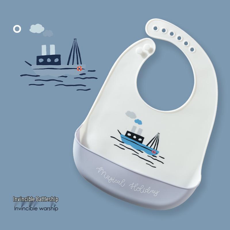 Waterproof Silicone Baby Bib - Stain-Resistant, Ideal for Kindergarten and Mealtime