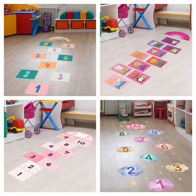 Multicolor Hopscotch Game Floor Stickers PVC Flooring Decals NEW Wall Art  Kid's Room