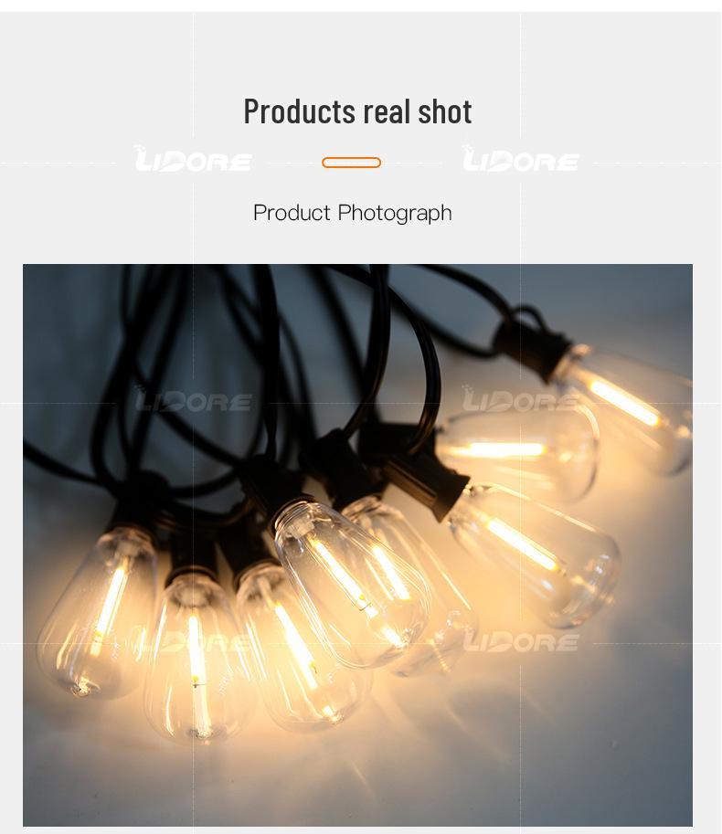 ST38 Solar LED String Lights with USB Charging - Perfect for Courtyard, Decoration, Camping, Outdoor Ambiance
