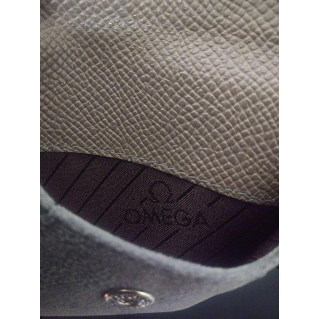 Used New OMEGA Omega card case with box (gray color)