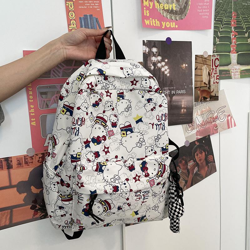 Schoolbag cute kt niche schoolbag print graffiti student female backpack lightweight large capacity casual backpack portable trend