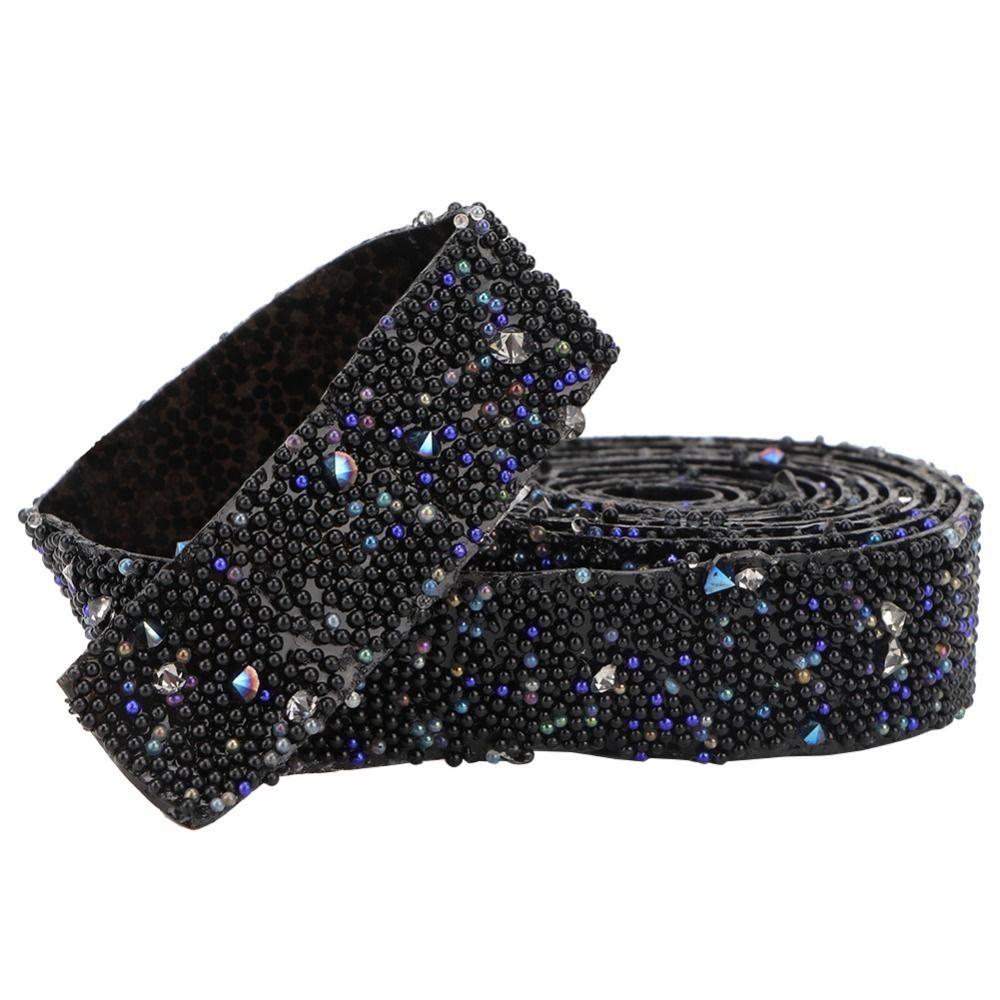 1PCS Delicate Shiny Sequin Beaded Trim 0.59inch Rhinestone Beaded Ribbon For DIY Crafts
