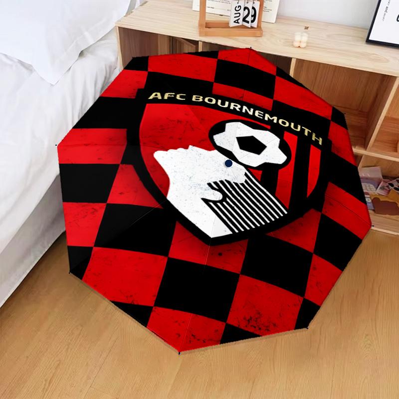 1PC Afc Crest Bournemouth Printed Umbrella Folding umbrella, automatic umbrella 8-Frame for Travel, camping Fan gifts Christmas Gifts
