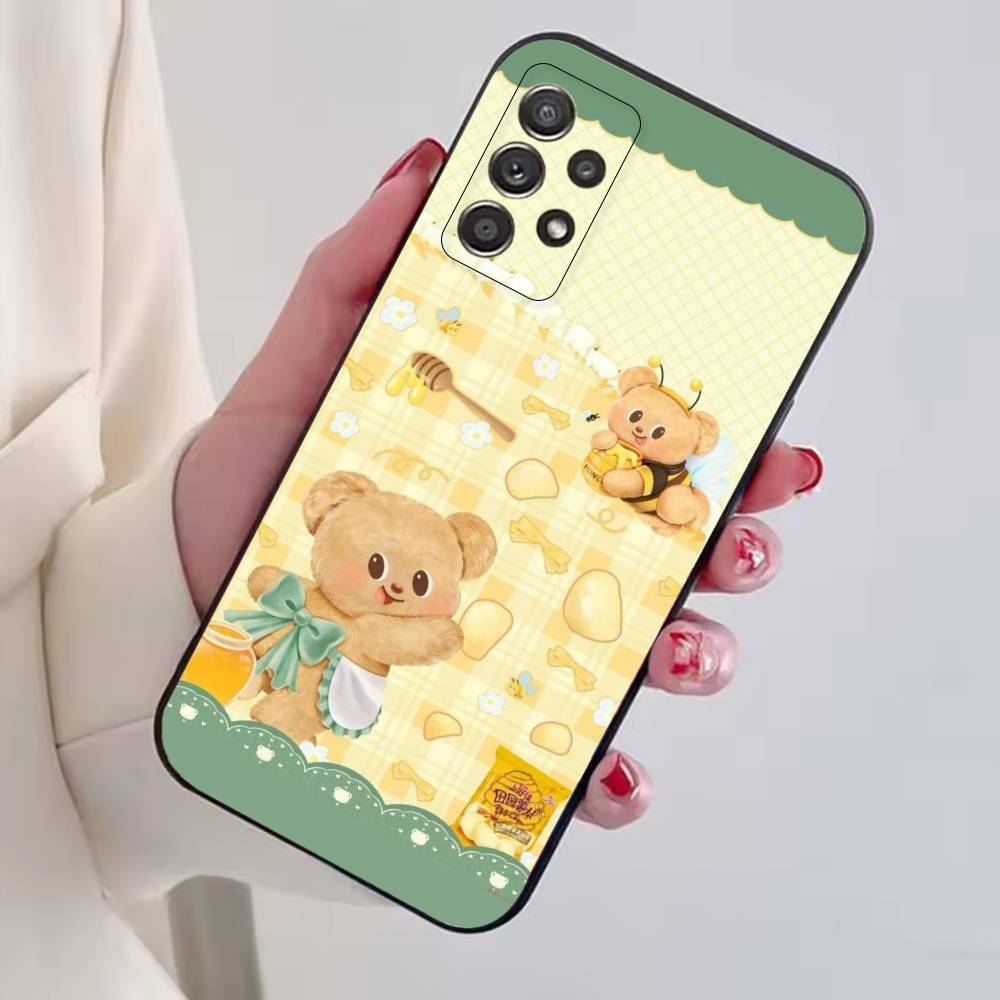 

Cute Cartoon B-Butterbear Phone Case For Samsung S25,S24,S21,S22,S23,S30,Ultra,S20,Plus,Fe,Soft Silicone Black Cover Samsung S24Plus