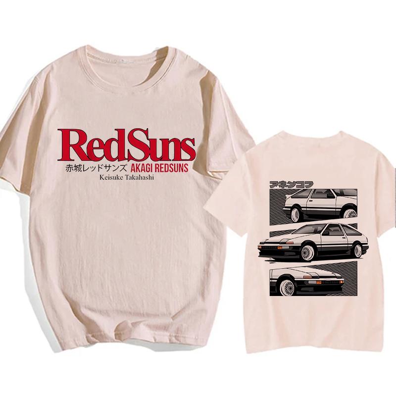 Japonské anime Initial D EU velikost tričko Redsuns kreslené gotické topy AE86 vtipné Harajuku manga tričko pánské grafické tričko mužské