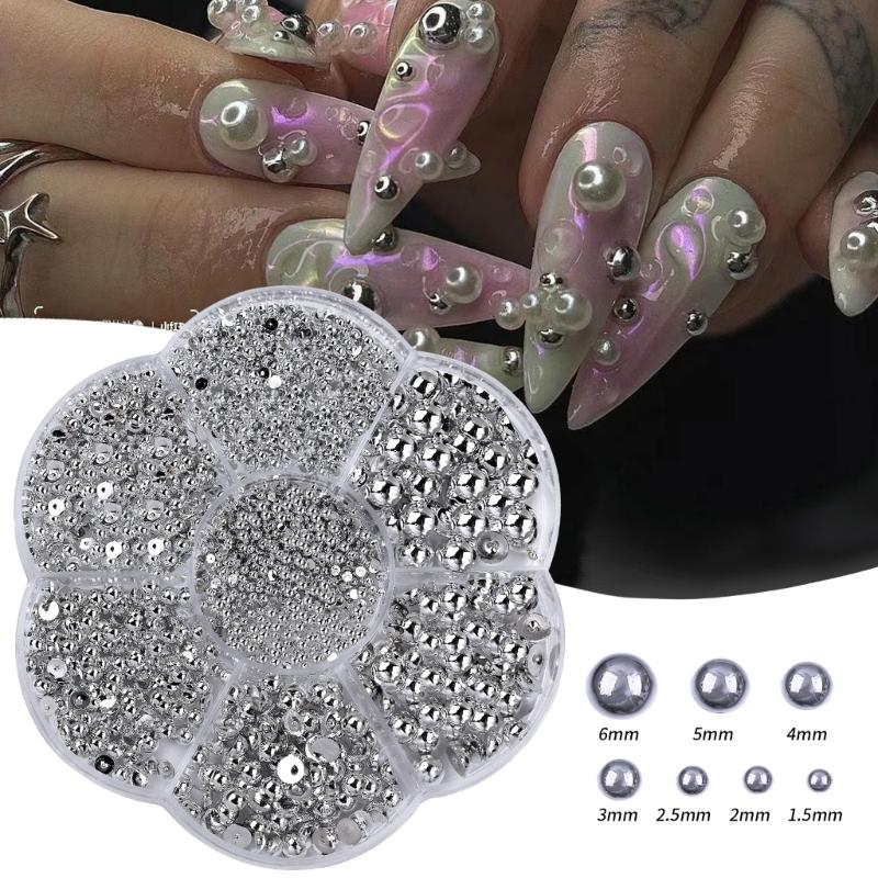 Elegant and Modern Resin Half Beads Nail Art Craft Personalized Nails DIY Decoration for Special Occasions