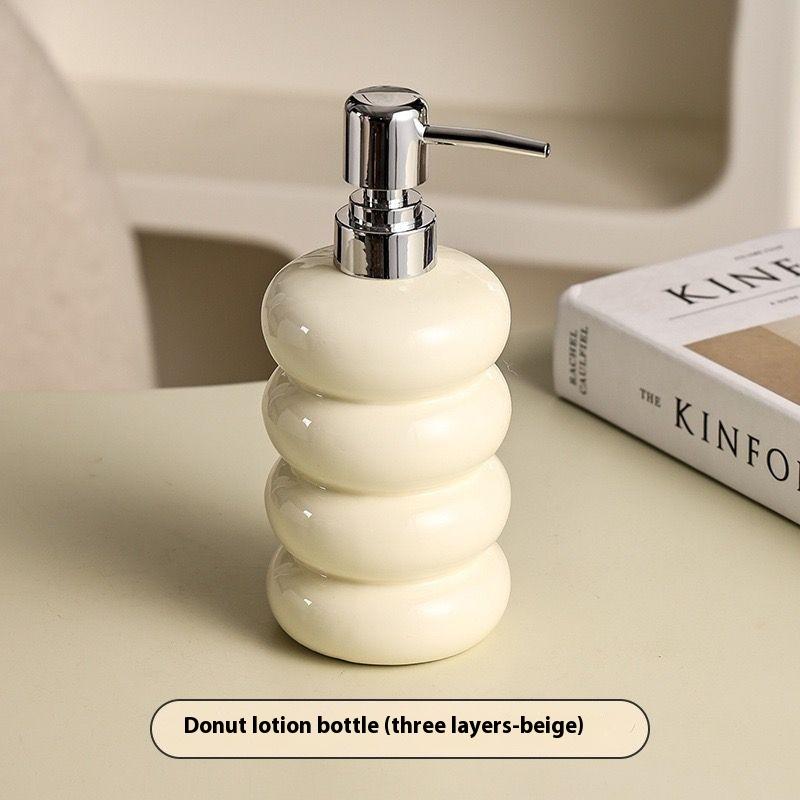 Nordischer Keramik Seifenspender Donut Lotionflasche Shampoo Spülung Duschgel Spender Toiletten Badezimmer Zubehör