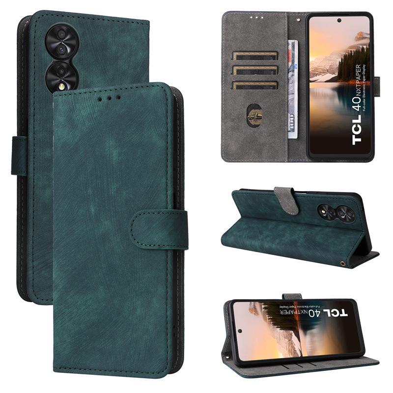 Skórzane etui z klapką do telefonu TCL 40 NxtPaper 4G PU Pełna ochrona obudowy Odporność na wstrząsy z [blokowaniem RFID]