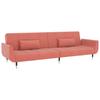 2 Seater Sofa Bed with 2 Pillows Pink Velvet